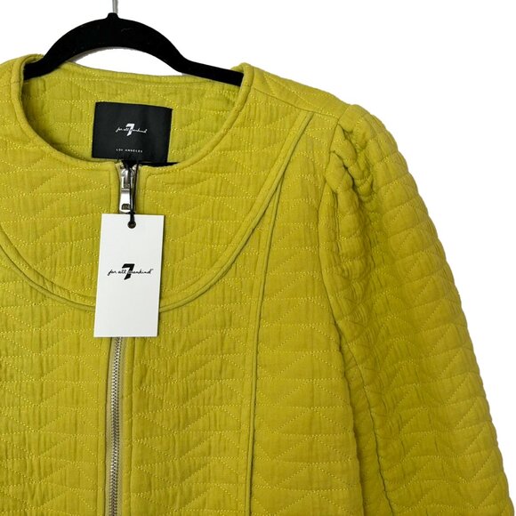 7 For All Mankind Jackets & Blazers - 7 For All Mankind Chartreuse Quilted Cropped Jacket - Size M - New with Tags